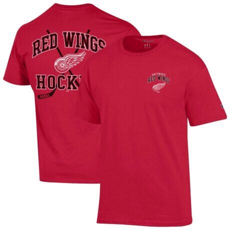 Detroit Red Wings Champion Stick With It Jersey T-Shirt - Red - Front View