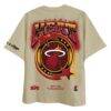 Miami Heat Two Hype Unisex Drip & Dime Elevated Drop Shoulder T-Shirt - Cream - Detail View