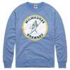 Milwaukee Brewers Homage Cooperstown Collection Raglan Tri-Blend Sweatshirt - - Front View