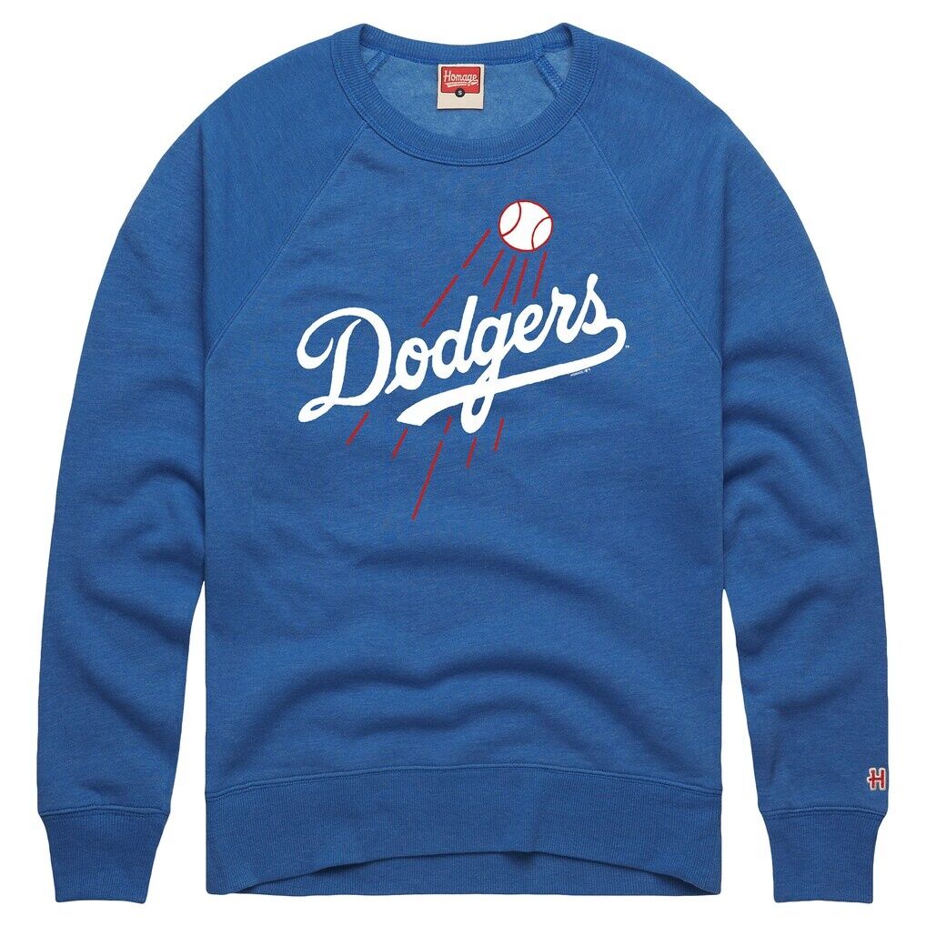 Los Angeles Dodgers Homage Cooperstown Collection Raglan Tri-Blend Sweatshirt – Royal