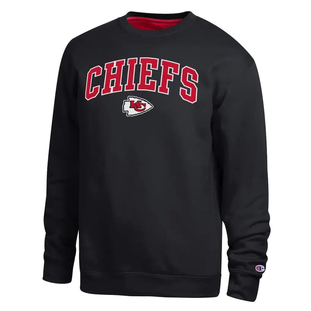 Kansas City Chiefs Champion Contrast Patch Sweatshirt - Black/Red