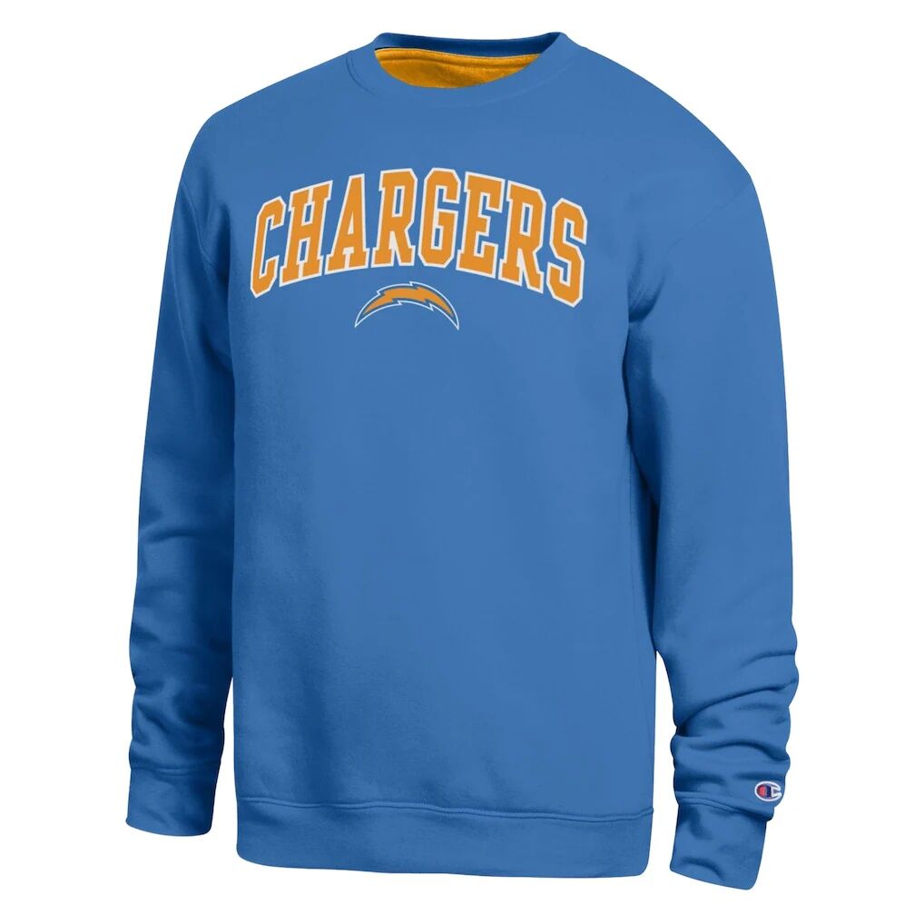 Los Angeles Chargers Champion Contrast Patch Sweatshirt - Powder Blue/Gold