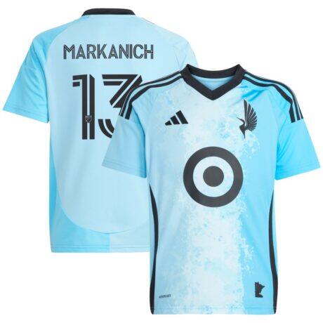Anthony Markanich Minnesota United FC adidas Youth 2025 CONVERGENCE Replica Jersey - Blue - Front View