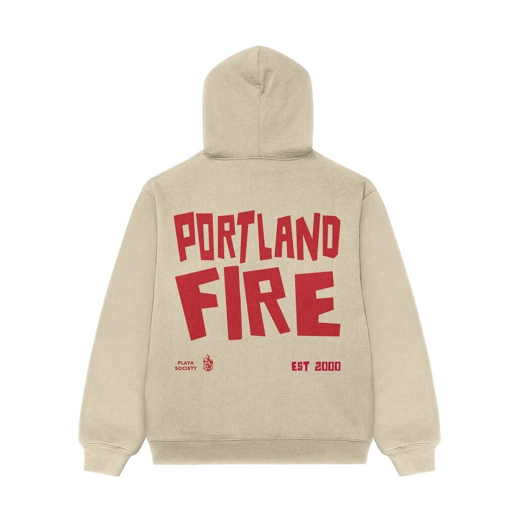 Portland Fire Playa Society Unisex Established Hoodie - Oatmeal