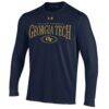 Georgia Tech Yellow Jackets Under Armour 2026 Sideline Performance Cotton Long Sleeve T-Shirt - Navy - Side View