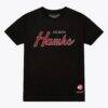 Atlanta Hawks Mitchell & Ness Vintage Wordmark T-Shirt - Black - Front View