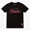 Atlanta Hawks Mitchell & Ness Vintage Wordmark T-Shirt - Black - Front View