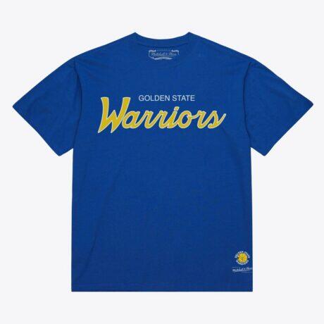 Golden State Warriors Mitchell & Ness Vintage Wordmark T-Shirt - - Front View