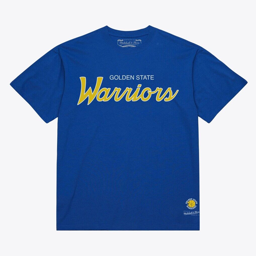Golden State Warriors Mitchell & Ness Vintage Wordmark T-Shirt – Royal