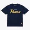 Indiana Pacers Mitchell & Ness Vintage Wordmark T-Shirt - Navy - Front View