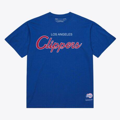LA Clippers Mitchell & Ness Vintage Wordmark T-Shirt - - Front View