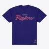 Toronto Raptors Mitchell & Ness Vintage Wordmark T-Shirt - Purple - Front View