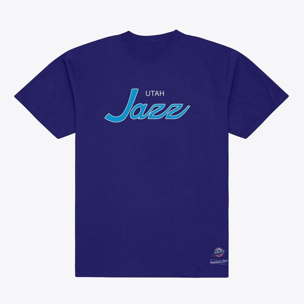 Utah Jazz Mitchell & Ness Vintage Wordmark T-Shirt