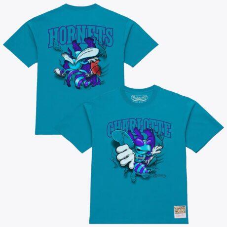 Charlotte Hornets Mitchell & Ness Breakthrough T-Shirt - Teal - Front View