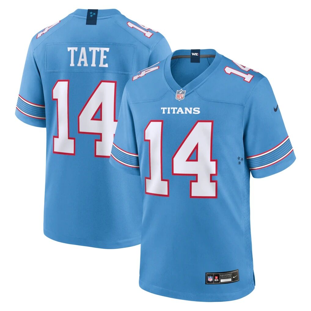 Carnell Tate Tennessee Titans Nike 2026 NFL Draft First Round Pick No. 4 Team Game Jersey - Light Blue