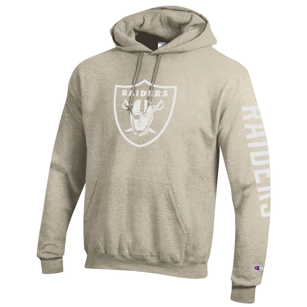 Las Vegas Raiders Champion Powerblend Hoodie - Oatmeal