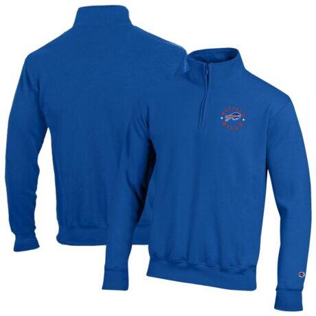 Buffalo Bills Champion Powerblend Quarter-Zip Pullover - - Front View