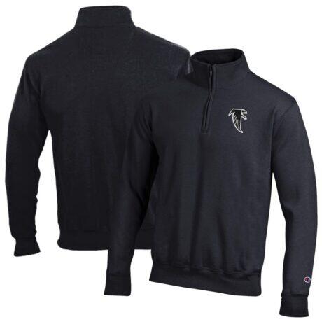 Atlanta Falcons Champion Powerblend Quarter-Zip Pullover - Black - Front View