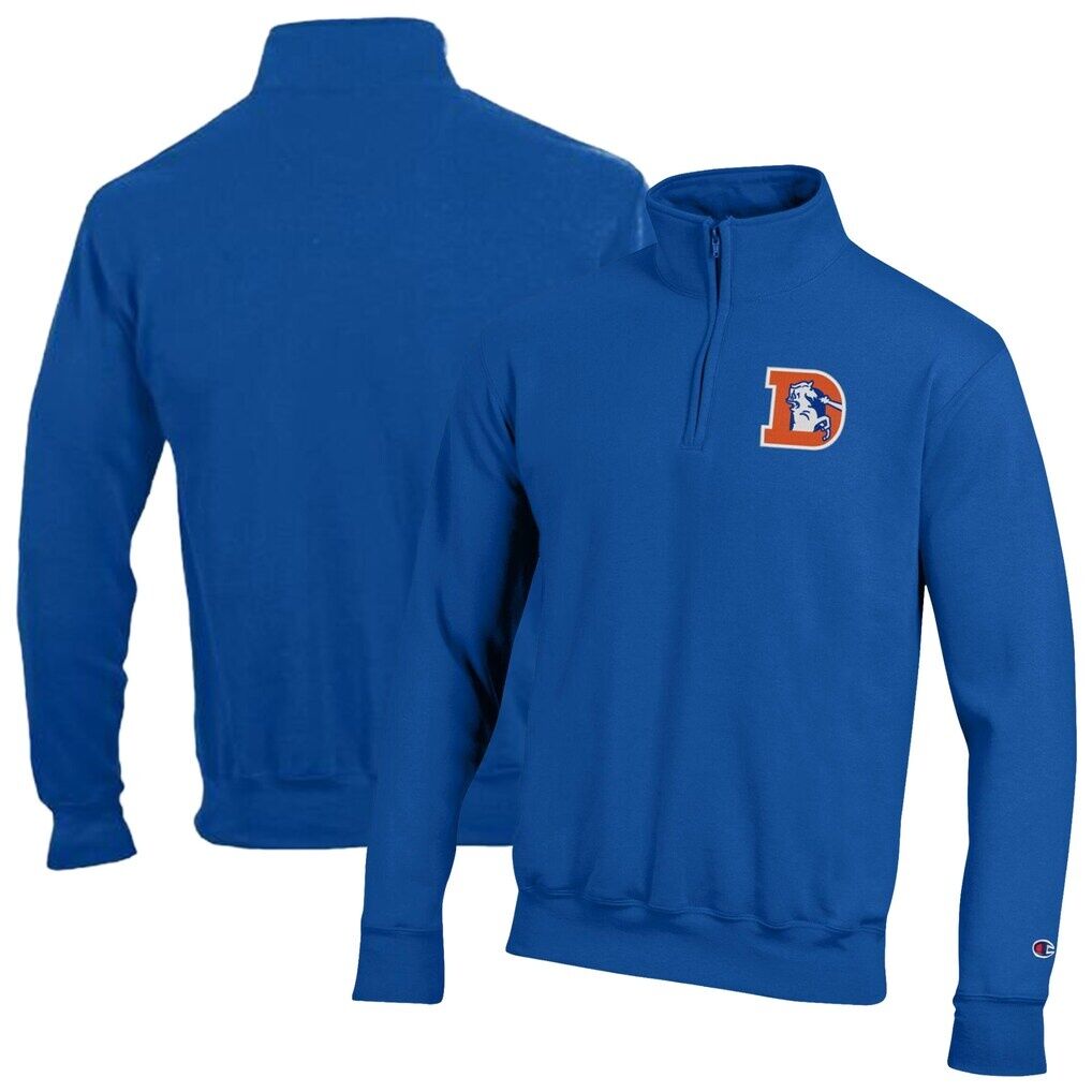 Denver Broncos Champion Powerblend Quarter-Zip Pullover - Royal
