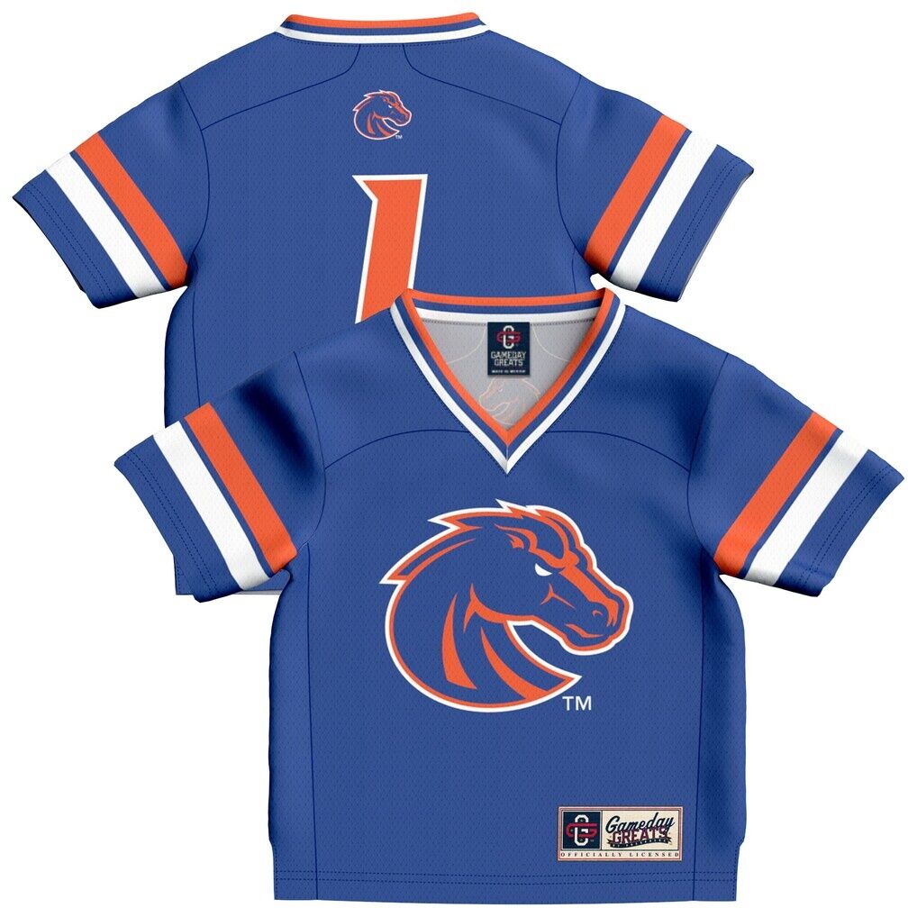 Boise State Broncos GameDay Greats Toddler Lightweight Collegiate Football Fashion Jersey - Royal