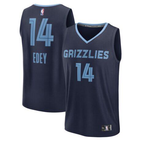 Zach Edey Memphis Grizzlies Fashion7 Fast Break Replica Jersey - Navy - Front View