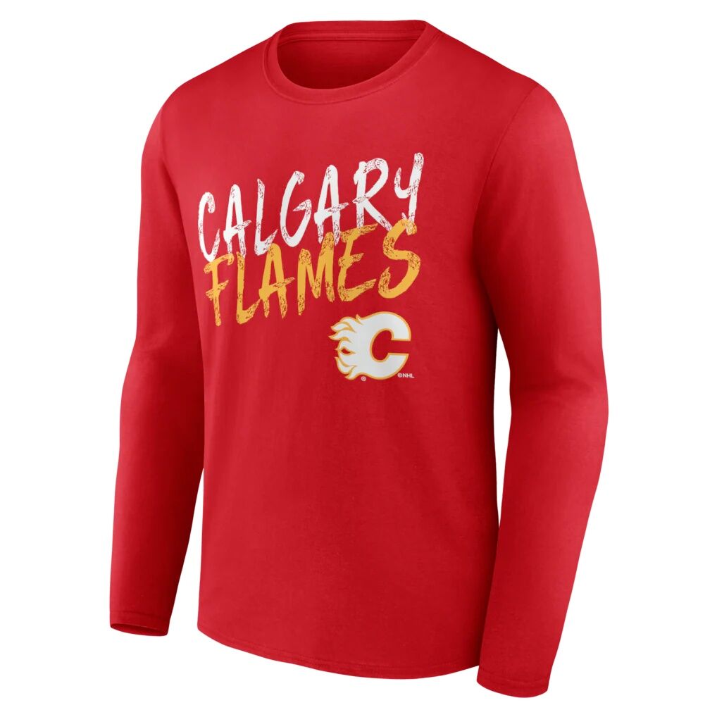 Calgary Flames  Hustle Personalized Name & Number Long Sleeve T-Shirt