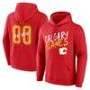 Calgary Flames Hustle Personalized Name & Number Hoodie - Red - Front View