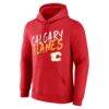 Calgary Flames Hustle Personalized Name & Number Hoodie - Red - Side View