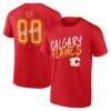 Calgary Flames Hustle Personalized Name & Number T-Shirt - Red - Front View