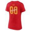 Calgary Flames Women's Hustle Personalized Name & Number V-Neck T-Shirt - Red - Detail View