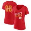 Calgary Flames Women's Hustle Personalized Name & Number V-Neck T-Shirt - Red - Front View