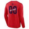 Florida Panthers Hustle Personalized Name & Number Long Sleeve T-Shirt - Red - Detail View