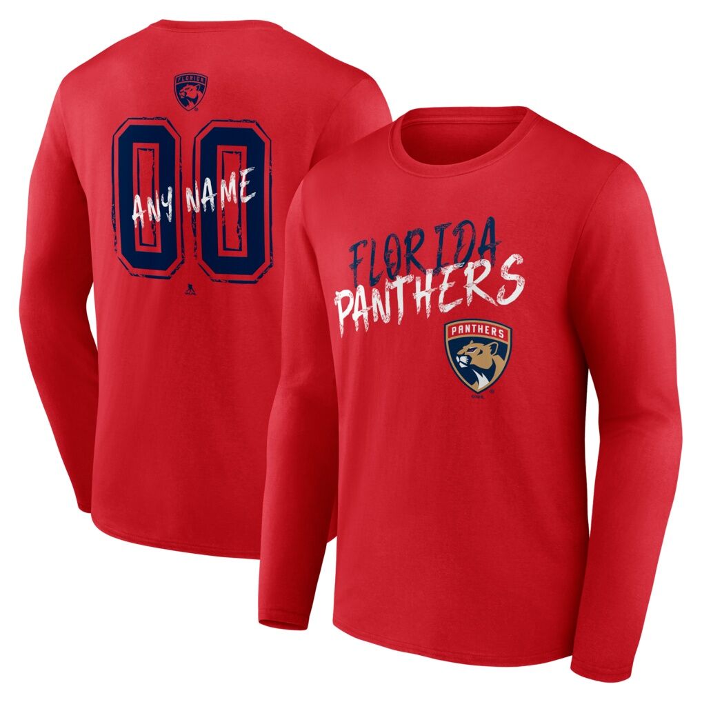 Florida Panthers  Hustle Personalized Name & Number Long Sleeve T-Shirt