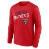 Florida Panthers Hustle Personalized Name & Number Long Sleeve T-Shirt - Red - Side View