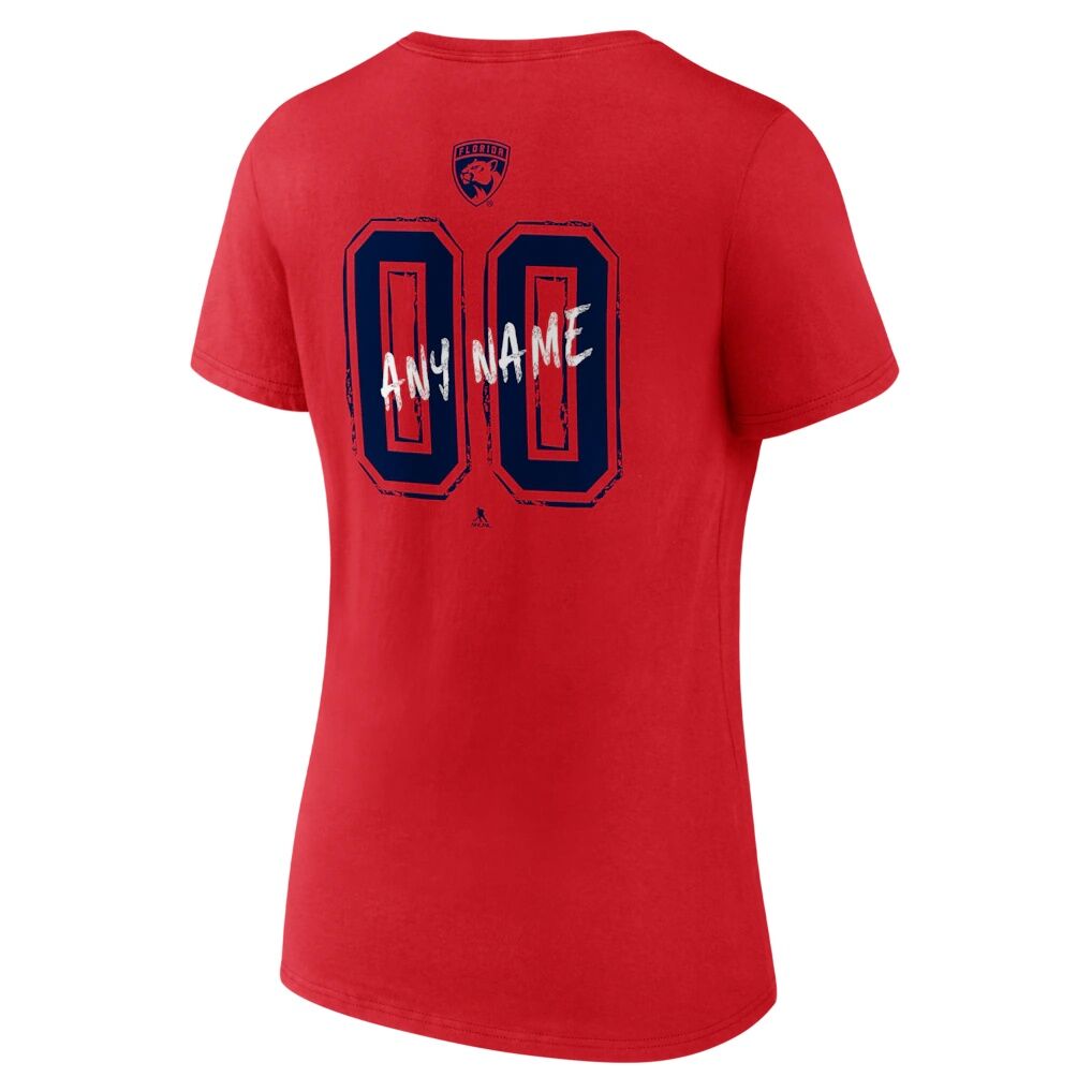 Florida Panthers Women's Hustle Personalized Name & Number V-Neck T-Shirt