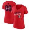 Florida Panthers Women's Hustle Personalized Name & Number V-Neck T-Shirt - Red - Front View