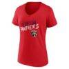 Florida Panthers Women's Hustle Personalized Name & Number V-Neck T-Shirt - Red - Side View