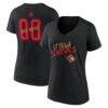 Ottawa Senators Women's Hustle Personalized Name & Number V-Neck T-Shirt - Black - Front View