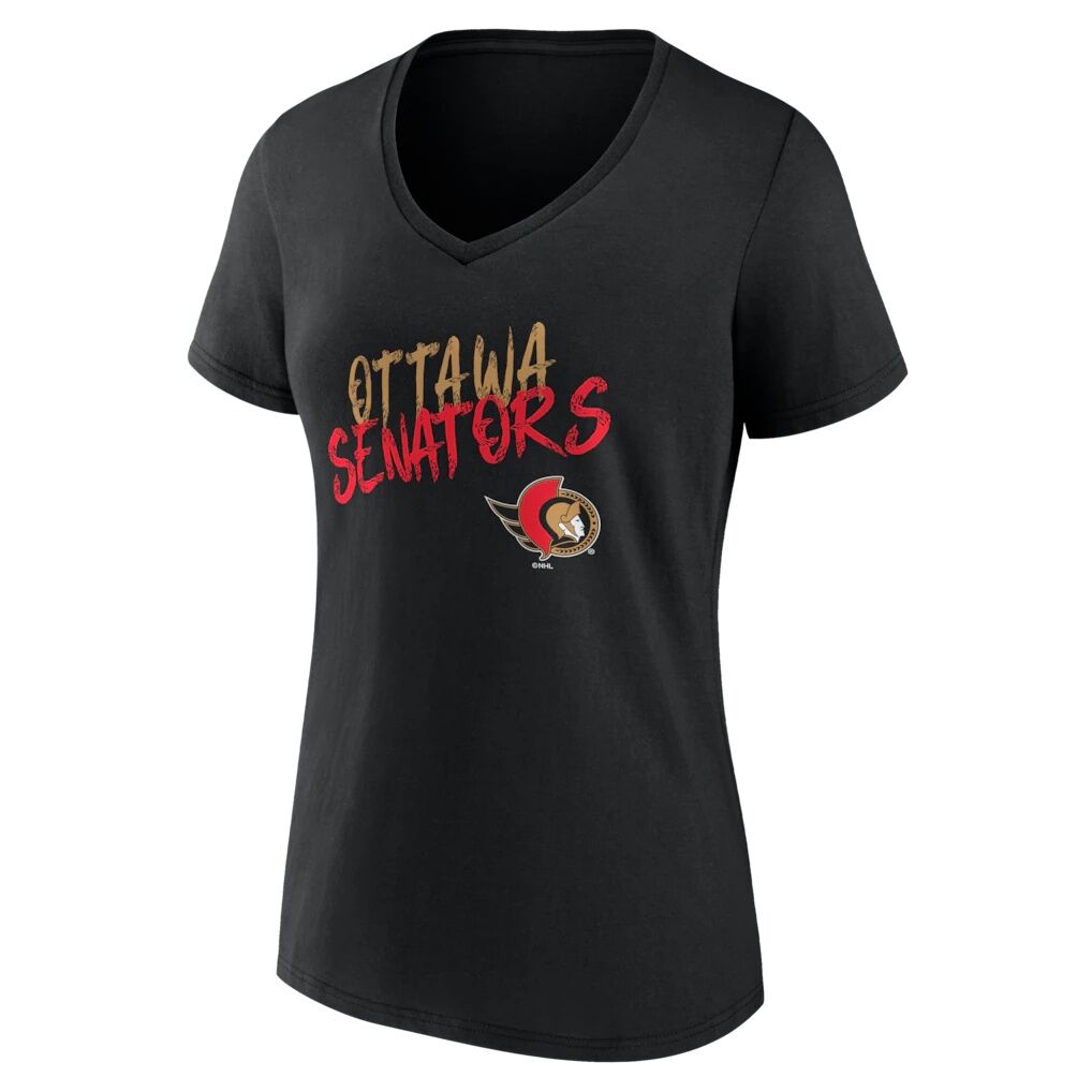 Ottawa Senators Women's Hustle Personalized Name & Number V-Neck T-Shirt