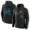 San Jose Sharks Big & Tall Hustle Personalized Name & Number Hoodie - Black - Front View