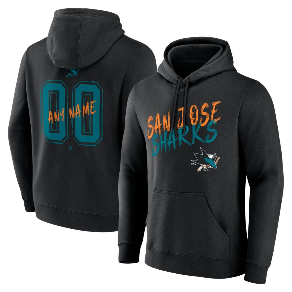 San Jose Sharks  Hustle Personalized Name & Number Hoodie