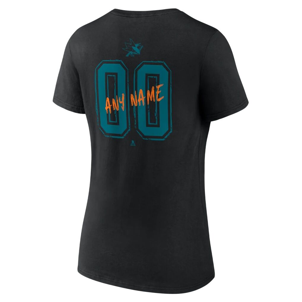 San Jose Sharks Women's Hustle Personalized Name & Number V-Neck T-Shirt