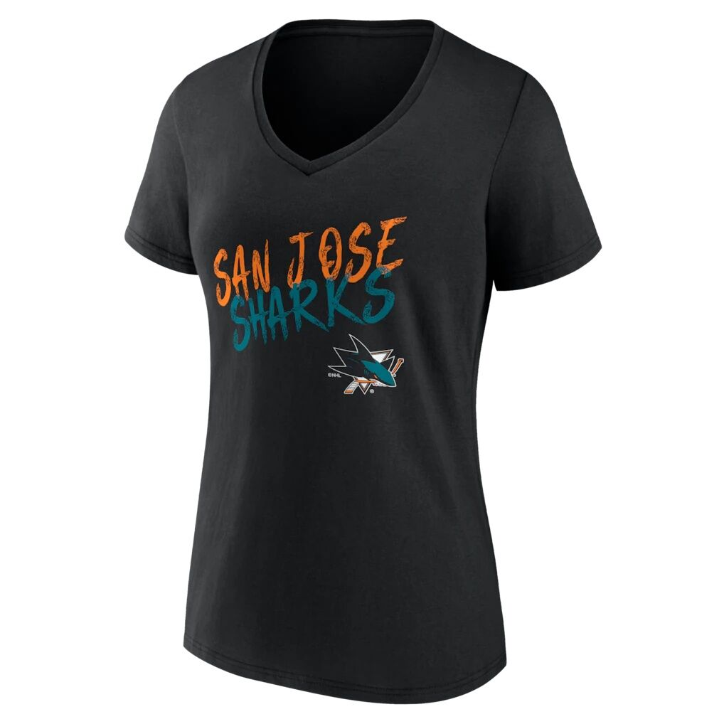 San Jose Sharks Women's Hustle Personalized Name & Number V-Neck T-Shirt