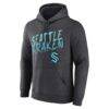 Seattle Kraken Hustle Personalized Name & Number Hoodie - Charcoal - Side View