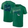 Vancouver Canucks Hustle Personalized Name & Number T-Shirt - Green - Front View