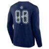 Winnipeg Jets Hustle Personalized Name & Number Long Sleeve T-Shirt - Navy - Detail View