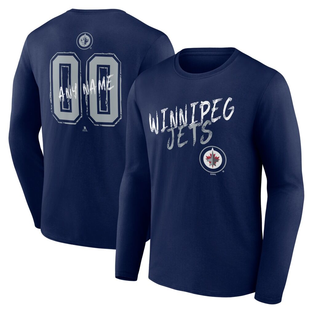 Winnipeg Jets  Hustle Personalized Name & Number Long Sleeve T-Shirt