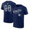 Winnipeg Jets Hustle Personalized Name & Number T-Shirt - Navy - Front View