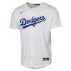 Edwin Díaz Los Angeles Dodgers Nike Youth Home Baseline Jersey - White - Side View
