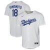 Yoshinobu Yamamoto Los Angeles Dodgers Nike Youth Home Baseline Jersey - White - Front View